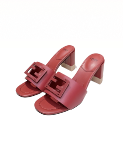 Fendi Signature Leather High Heel Red