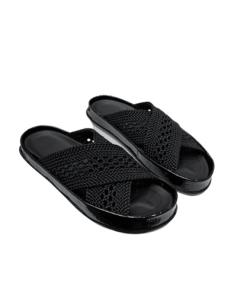 Fendi Raffia Reflections Slides Black