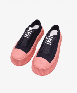 Chanel Cc Cap Toe Sneaker Black And Pink