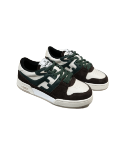 Fendi Match Low Tops Suede Black Green Shoelace