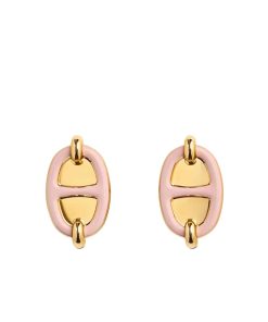Hermes Mini Maillon Earrings Light Pink