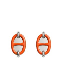 Hermes Mini Maillon Earrings Red