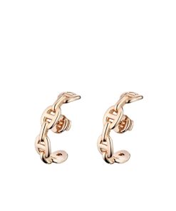 Hermes Chaine D'Ancre Enchainee Earring Rose Gold