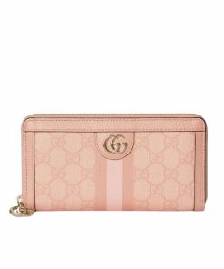Gucci Ophidia Gg Zip Around Wallet Pink 19Cm