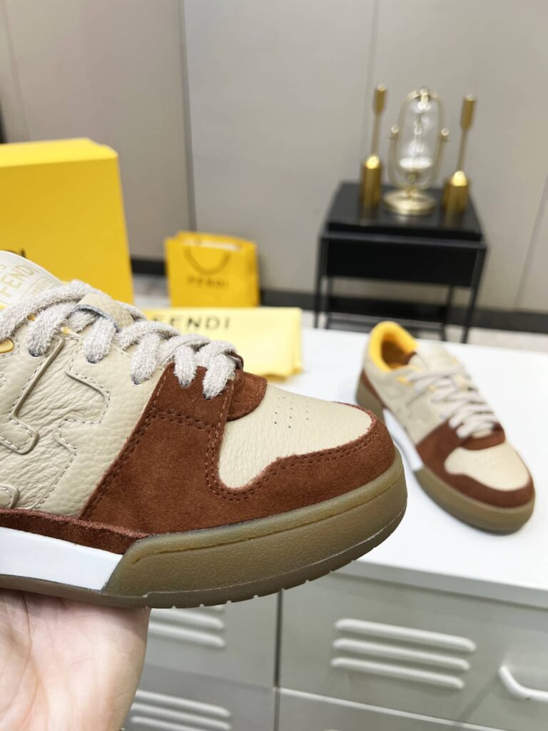 Fendi Match Suede Low-Tops Beige 8E8252Ahh2F1Fhu - Image 7