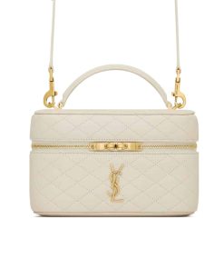 Saint Laurent Gaby Vanity Bag In Lambskin Blanc Vintage 18Cm 7667311El079207