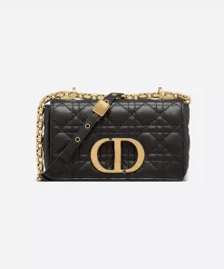 Dior Small Caro Black Supple Cannage Calfskin 20Cm M9241Uwhc_M900