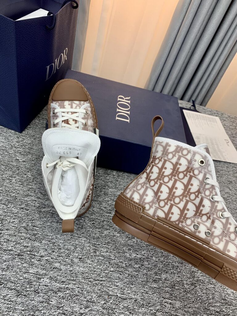 Dior B32 High Top Coffee Oblique Canvas 3Sh118Zmk H761 - Image 9
