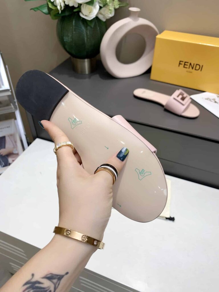 Fendi Signature Leather Sandals Slide Pink 8R8136Ae7Tf1Fgd - Image 3