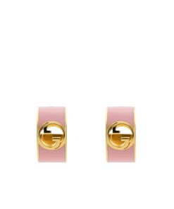 Gucci Blondie Enamel Hoop Earrings Pink 796764 J1630 8075