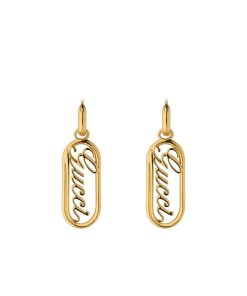 Gucci Hoop Earrings With Gucci Lettering Gold 796874 I4600 8005