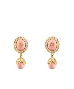 Gucci Interlocking Gg Pearl Earrings Pink
