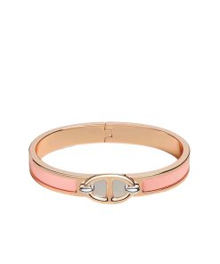 Hermes Mini Clic Anchor Chain Bracelet Rose Gold Tone With Light Pink H209000Fo1Zpm