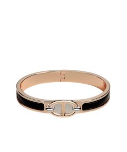 Hermes Mini Clic Anchor Chain Bracelet Rose Gold Tone With Black H209000Fo01Gm