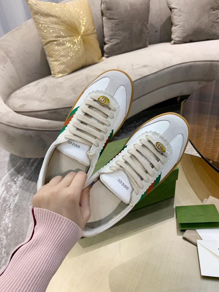 Gucci Women'S Leather Web Multicolor White - Image 2