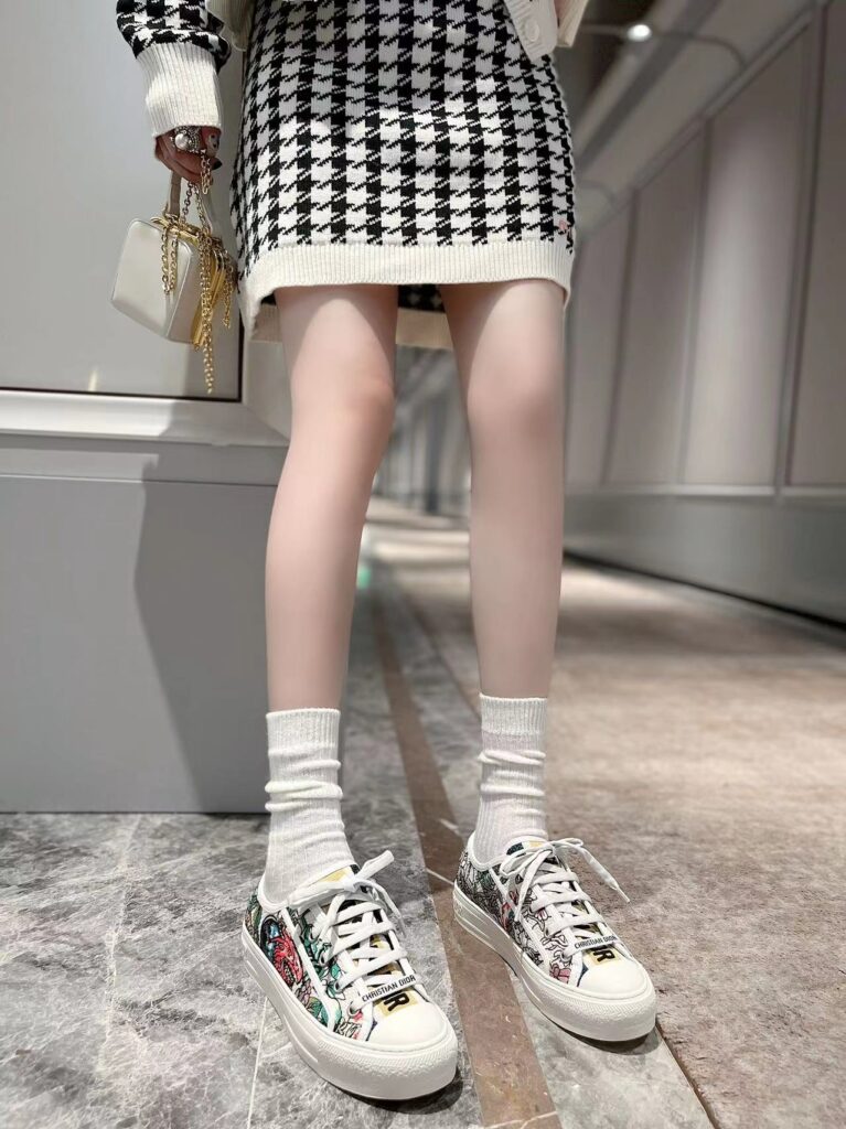 Dior Walk'N' Sneaker Embroidered Cotton White Multicolor Kck211Cses43L - Image 2