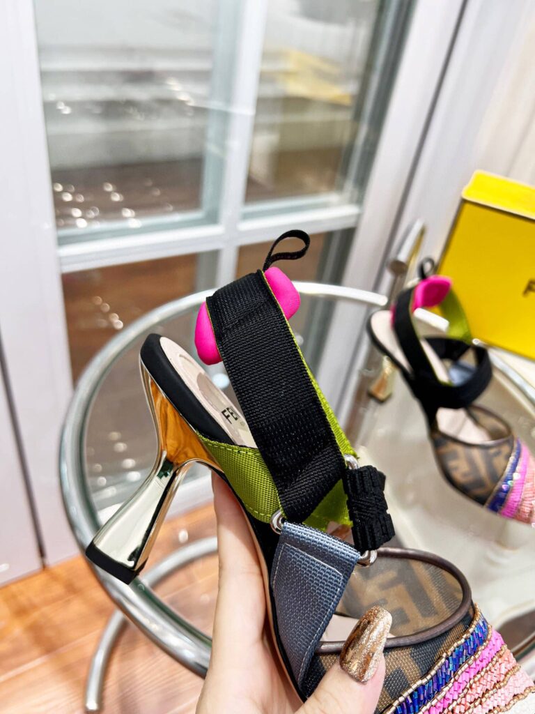 Fendi Colibri 85Mm Beaded Slingback Pumps Rainbow 8J8143Ai1E - Image 2