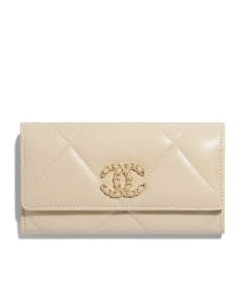 Chanel 19 Long Flap Wallet Cream Ap0955