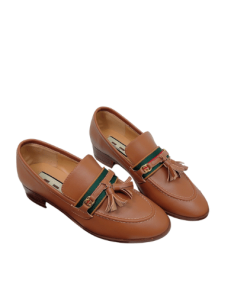 Gucci Loafer With Web And Interlocking G Brown