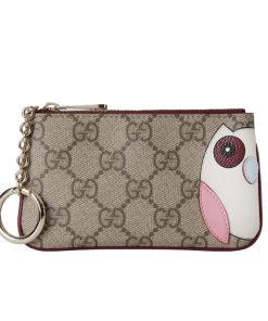 Gucci Key Case With Gg And Owl Detail Beige And Dark Brown 12Cm
