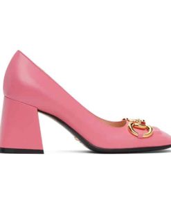 Gucci Women'S Mid Heel Pump With Horsebit Pink