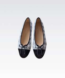 Chanel Plain Toe Rubber Sole Casual Style Tweed White