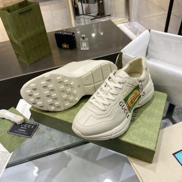 Gucci Women'S Rhyton Gucci Logo Leather Sneaker 500878 Drw00 9522 - Image 8