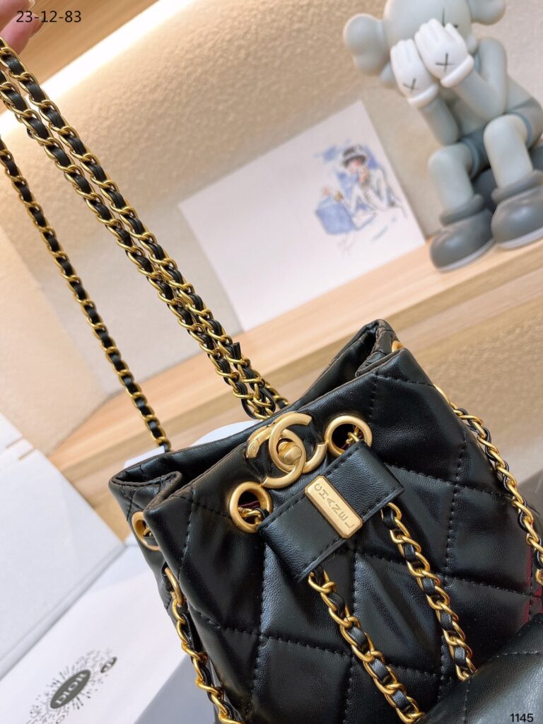 Chanel Mini Bucket Backpack Gold Tone Hardware Black 19Cm - Image 4