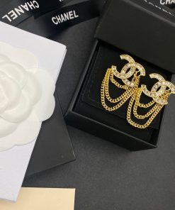 Chanel Cc Gold Earrings