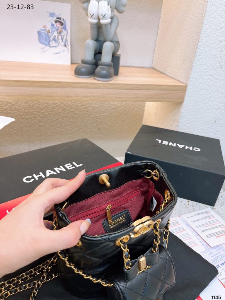 Chanel Mini Bucket Backpack Gold Tone Hardware Black 19Cm - Image 3
