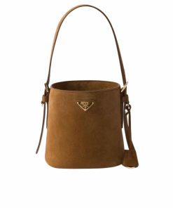 Prada Suede Mini Bucket Bag Cinnamon 18Cm 1Be078 2C4S F0401 V Ovo