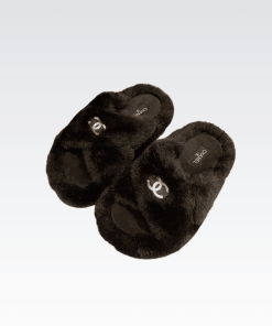 Chanel Slippers Cross Strap Black