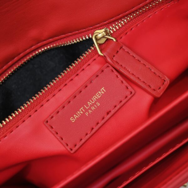 Saint Laurent Le Maillon Satchel In Smooth Leather Red - Image 3