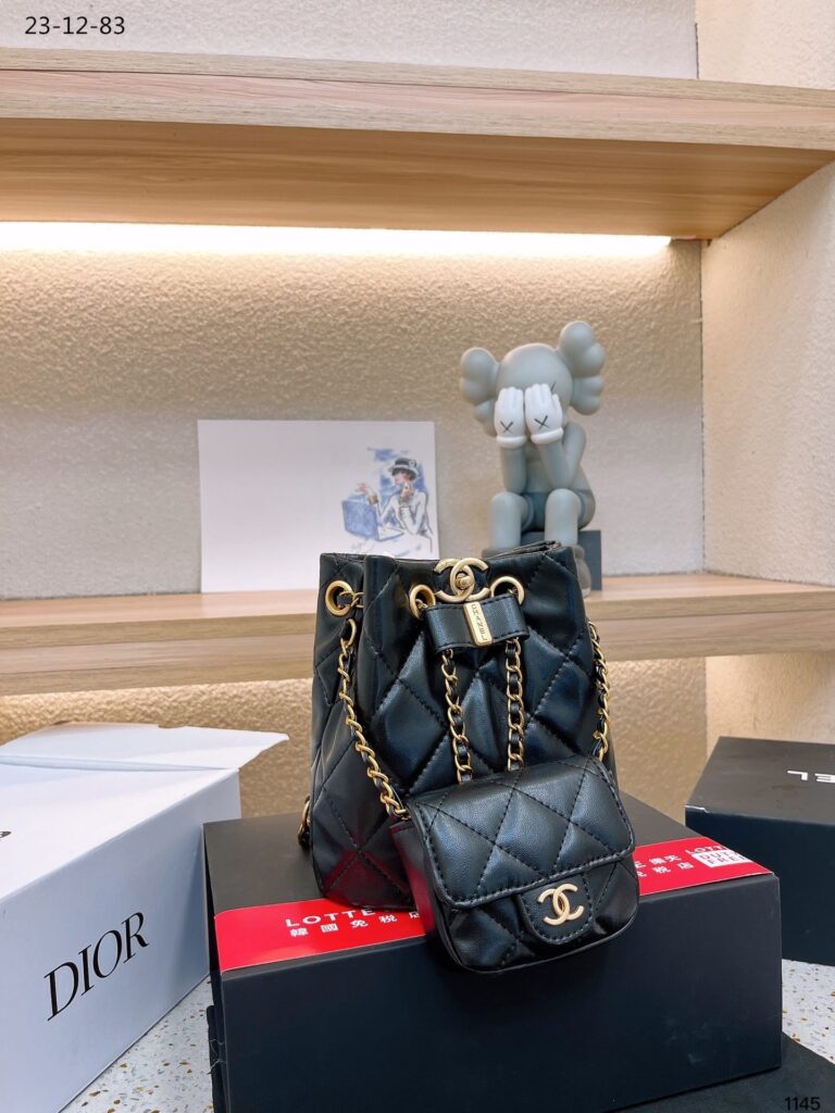 Chanel Mini Bucket Backpack Gold Tone Hardware Black 19Cm - Image 2