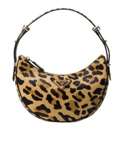 Prada Arqué Printed Leather Shoulder Bag Honey 22Cm 1Bc194 2C7B F0151 V Ooo