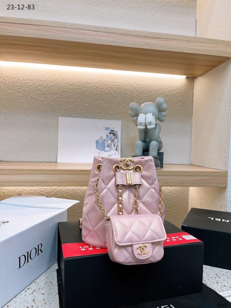 Chanel Mini Bucket Backpack Gold Tone Hardware Pink 19Cm - Image 3