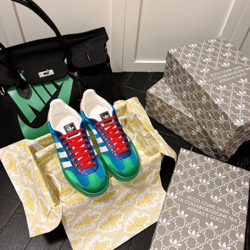 Gucci X Adidas Gazelle Sneaker In Light Blue 707867 U7R10 3660 - Image 10