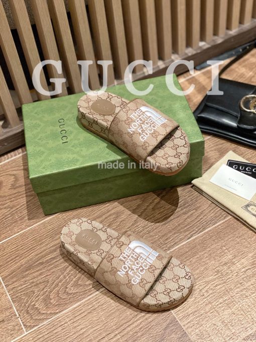 Gucci X The North Face Women'S Slides Beige And Brown - Image 3