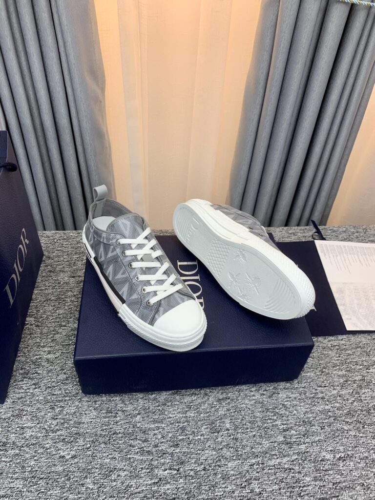 Dior B32 Low Top Sneaker Gray Cd Diamond Canvas - Image 6