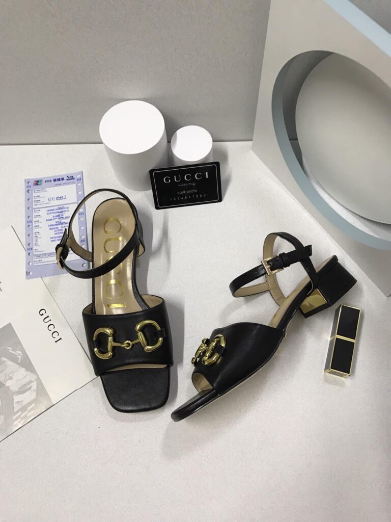 Gucci Women's Sandal With Horsebit Black 655413 Bko00 1000 - Image 8