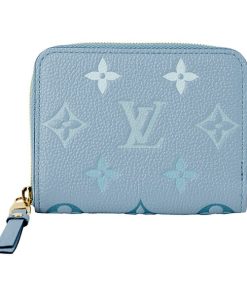 Louis Vuitton Monogram Wallet Blue 11Cm M80408