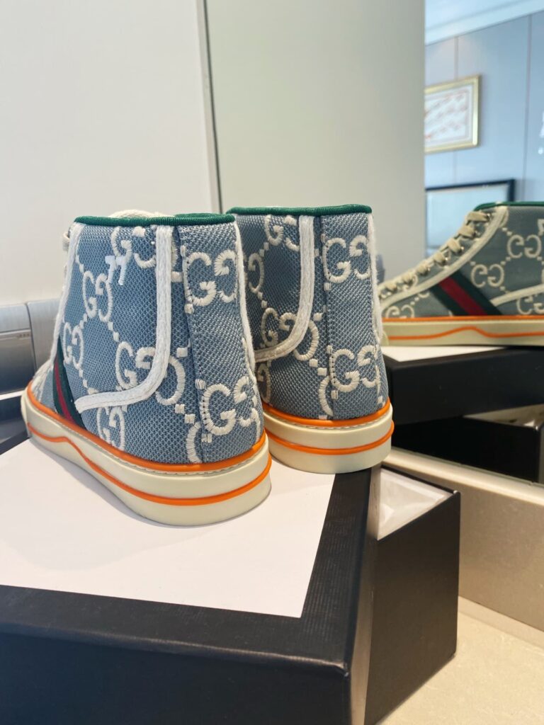 Gucci Tennis 1977 High Top Sneaker Light Blue - Image 3