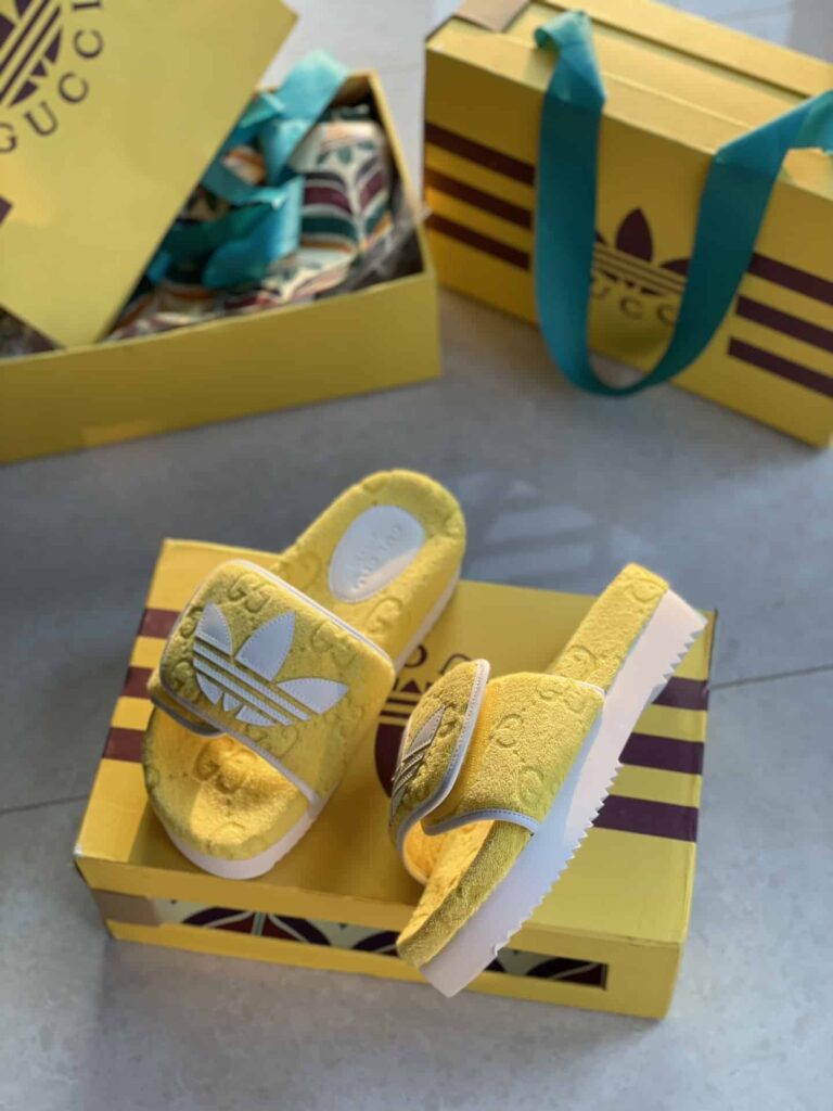 Gucci X Adidas Women'S Gg Platform Sandal Yellow 702398 Uu010 7171 - Image 6