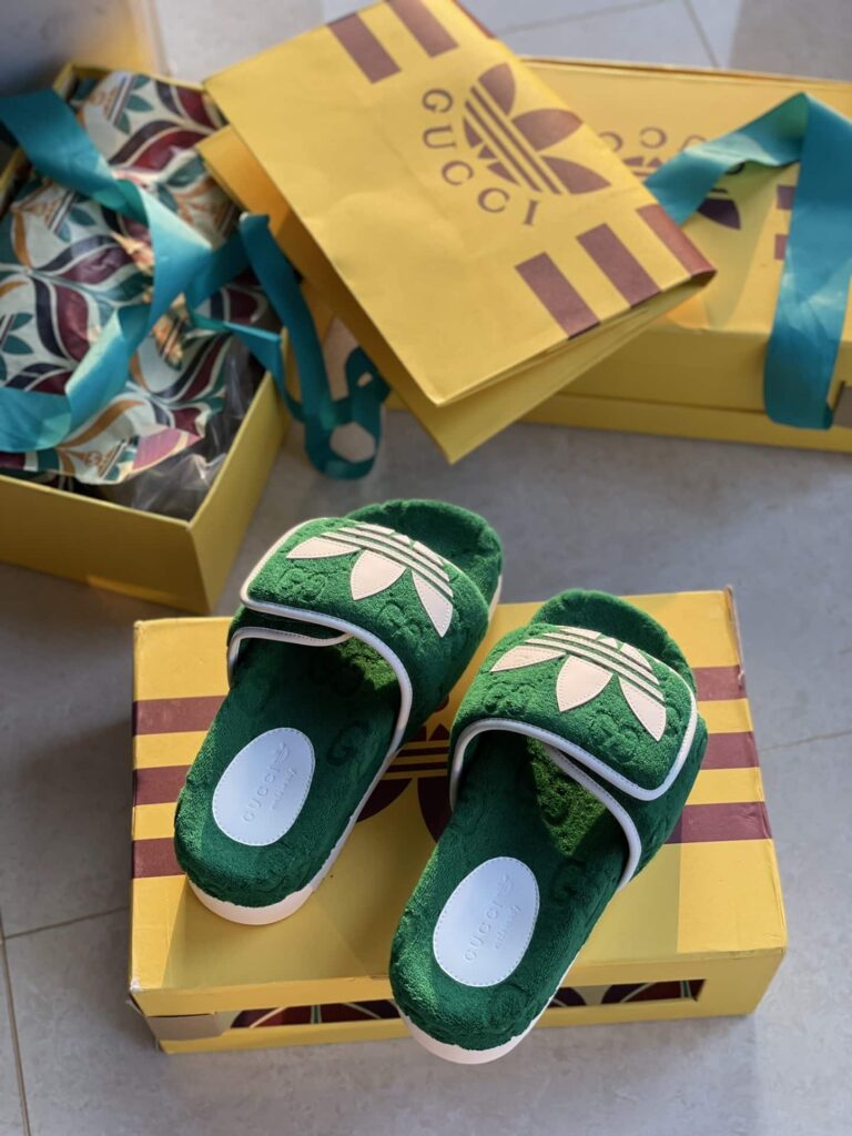 Gucci X Adidas Women'S Gg Platform Sandal Green 702398 Uu010 3171 - Image 6