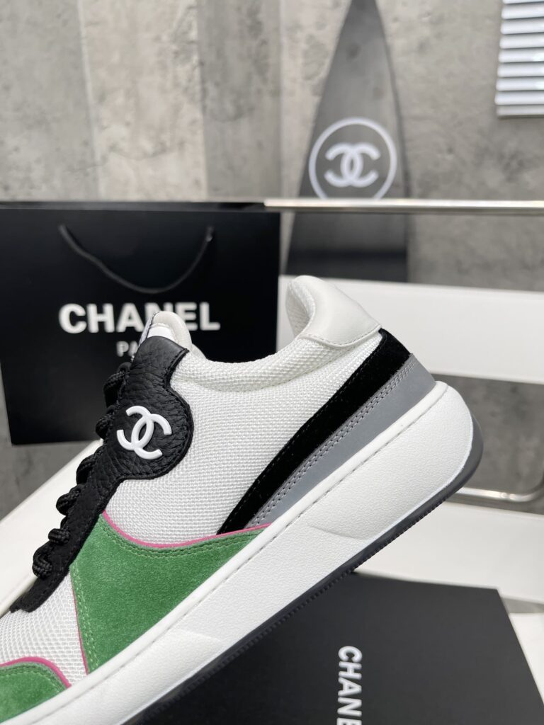 Chanel Trainer Sneakers White And Green G38803 - Image 5