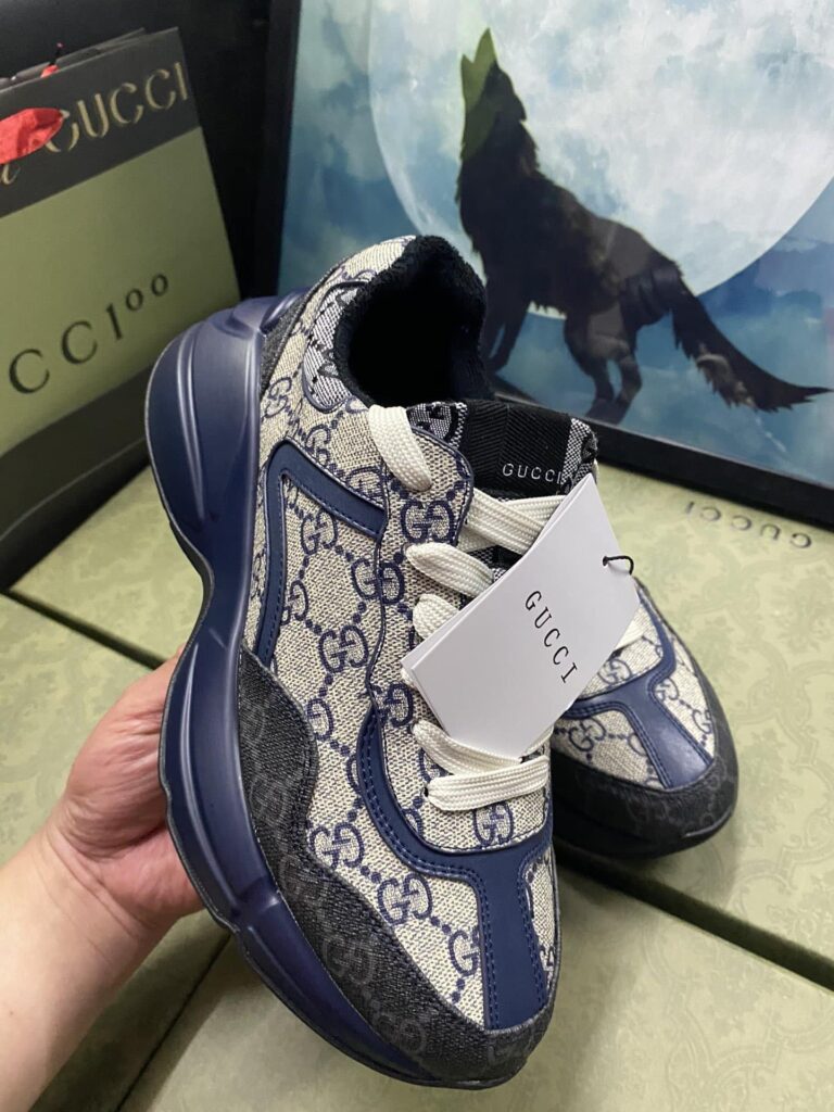 Gucci Women'S Gg Rhyton Sneaker Beige And Blue 692909 Uiq20 1060 - Image 8