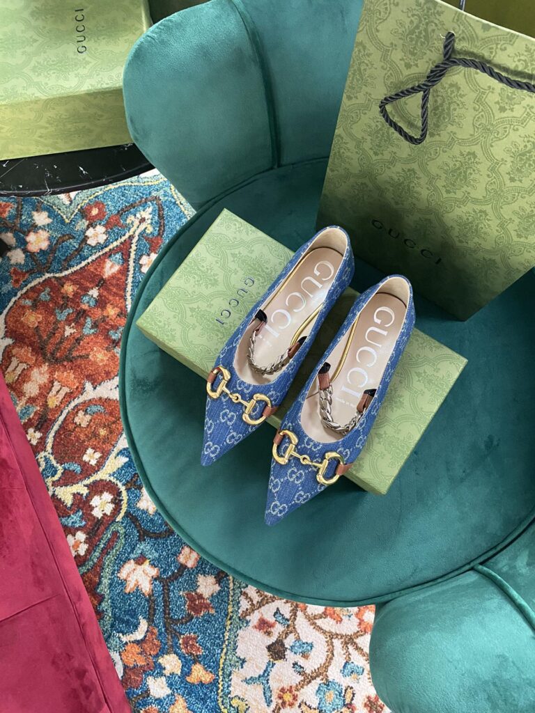 Gucci Gg Denim Series Women'S Horsebit Flat Ballet Shoes - Image 2
