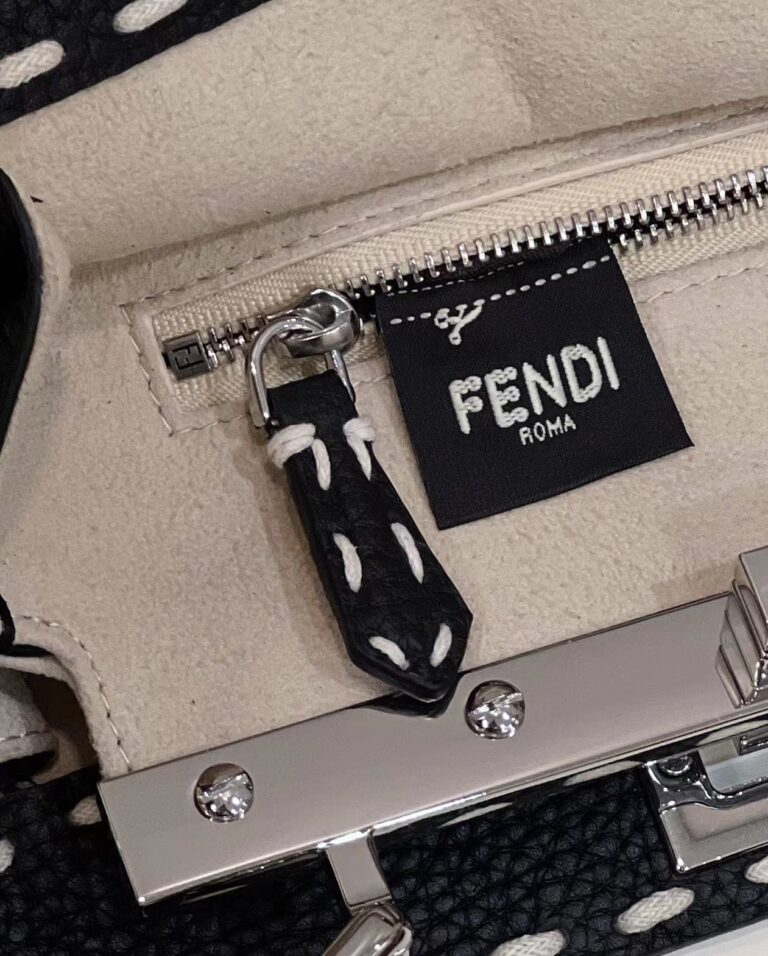 Fendi Peekaboo Mini Selleria Bag With Exotic Details Black 8Bn327Akl3F06Hw - Image 3