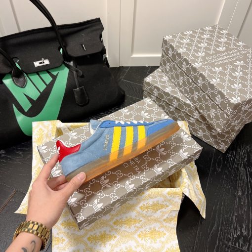 Gucci X Adidas Gazelle Sneaker In Blue 707848 9Stu0 4860 - Image 9
