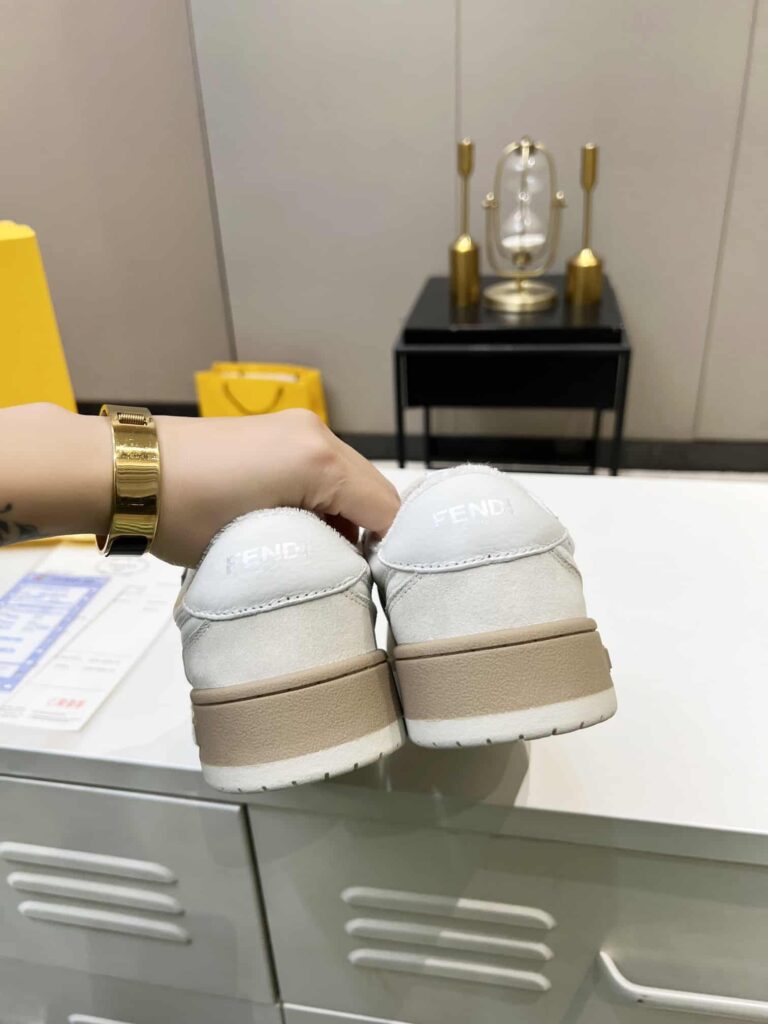 Fendi Match Suede Low Tops White 8E8252Ahh2F1Fhs - Image 4